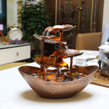 28 x 15 x 25CM Tabletop Water Fountain with LED Lights Desktop Fountain Mini Waterfall Indoor Tabletop Fountain Water Feature