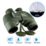 Boshile Professional 10x50 Marine Waterproof Digital Compass Telescope,Night Vision Military Binoculars, High Power for Hunting