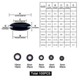 105pcs Wire Rubber Grommet Small stem Silicone  Rubber Grommet kit Cable Grommet cooktop Repair Bowl for Holes Rubber Gasket