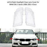 1 Pair Left & Right Headlight Headlamp Clear Lens Cover Replacement for BMW E46 3 Series 1998-2001 4 Door Car Accessories
