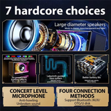 Bluetooth Speaker Karaoke Machine Two Wireless Microphones Portable Adults Kids LED Lights