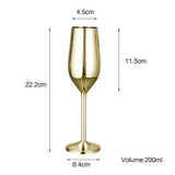 6pcs 200ml Stainless Steel Champagne Flutes Unbreakable Wine Glasses for Wedding Anniversary Birthday Parties