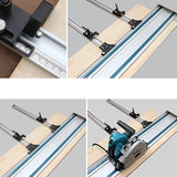 For Track Saw Track Repeatable Cuts Parallel Rail Guide System Aluminium Alloy Circular Saw Track Set Fixed Guide Rail Bracket
