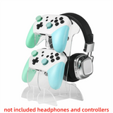 Gaming Setup Double-layer Gaming Controller Stand Acrylic Sturdy Desktop Organizer Headphone Stand for PS5/PS4/Xbox/Switch