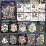 Horror Theme Cabin Scene Sticker PET 4 Scene 12 Sheets Visual Stacking Sticker Party Favor Super Large Pocket Sticker Book