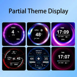 2.1in 480x480 PC Case Monitor USB Port Built in Picture Theme CPU GPU Temp,Black Case