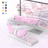 New Angel Wing Mouse Wrist Rest Set Non-Skid Ergonomic Wrist Support Silicone Memory Foam Mouse Pad for Office and Gaming