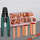 250pcs Wire Terminal connectors 22-10AWG Electrical Butt Connector Copper Tube Connector Kit with Stripper Cutter Terminal Crimp