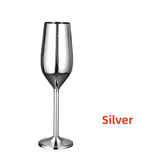 6pcs 200ml Stainless Steel Champagne Flutes Unbreakable Wine Glasses for Wedding Anniversary Birthday Parties