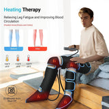 Air Compression Leg Massager with Heat - 6 Mode Recovery Boots for Muscle Relaxation, Lymphatic Drainage and Foot Fatigue Relief