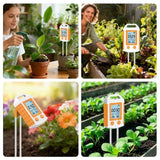 6 in 1 Soil Tester NPK Nutrient Meter Digital Soil Fertility Humidity Temperature PH Monitor for Garden Farm Greenhouse