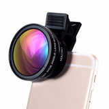 2 In 1 Professional Mobile Phone Camera Lenses Magnifiers Clip-on Fish Eye 15X Macro 0.45X Super Wide Angle Lens