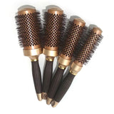 Gold Themal Hair Salon Curly Hair Round Brush Aluminum Radial Hair Ionic Comb In 4 Sizes Professional Salon Brushes