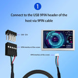 5inch Silver IPS LCD Monitor with USB Type C and 9 pin Cable for PC Case CPU GPU Temp