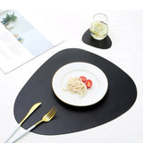 Placemat Table Mat  PU Leather Waterproof Heat Insulation Non-Slip Placemat Soft  Washable Bowl Coaster