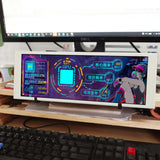6.86inch 480x1280 Bar IPS LCD Monitor White/Black PC Case Monitor USB Port Built-in Theme Diy CPU GPU Temp