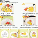 DIY Magic Puffy Paint With Drawing Pens With Easel Foam Texture Blank Painting Paper Handicraft Magic Texture Painting Kit