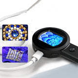 2-inch Digital Microscope 100X Zoom Magnifying Glass With Illuminated Light Coin Magnifier With 2 Color Light Mode Rechargeable