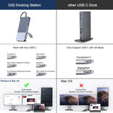 4K Dual USB Type C Dock Three Adapter Hub Laptop Docking Station For Lenovo ThinkPad HP Dell XPS M1 M2 MacBook