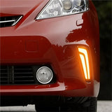 LED Turn Signal Front Fog Lamp For Toyota Prius 2011-2013 Daytime Running Light Accessories