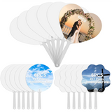 18 PCS Sublimation Fans Blank, PET Plastic Sublimation Hand Fans for Church Parties Graduation Party Favors