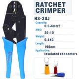 Nylon Spade Connector Kit Crimping Tool Quick Disconnect Ends Electrical Automotive Insulated Male Female Wire Crimp Terminal