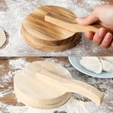 Dumpling Skin Maker Wooden Dumpling Wrapper Presser Pastry Tool Dough Presser with Heavy Duty Thickened and Non Slip Base Design