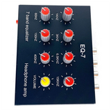 EQ-7 Audio Signal Headset Amplifier 7-Band EQ Equalizer 2 Channel Digital Sound Equalizer +12V Power Adapter
