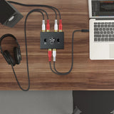 Audio Switcher Splitter Bi-Directional Audio Switcher With Mute Button 2x1 / 1x2 L / R RCA Stereo Switch Splitter