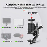 360 Rotation Anti-slip Anti-shake Strong Clamp Aluminum Alloy Telescopes Camera Handlebar Clamp Accessory with 1/4-inch Screw