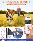 2 Dog Training Collar 1000ft Remote Control 2-in-1 Anti-Bark Function Rechargeable Waterproof Vibration Shock E-Collar for 2 Dog