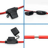 10 Gauge Inline Fuse Holder 12V - 10AWG Automotive Waterproof  Blade Fuse Holder with 4pcs 40 AMP ATC/ATO Standard Fuses (4Pack)