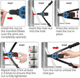 110PCS manual rivet nut set, two handed nut set, manual rivet tool set, DIY rivet nut M3 M4、M5、M6*20pcs M8、M10、M12*10pcs