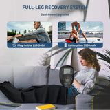 Rechargeable Leg Massager for Circulation and Pain Relief - Cordless Air Compression Boots for Swollen Feet, Restless Legs