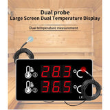 Delighted- Tool Digital Thermometer Swimming Pool Household Indoor Dual Water Temperature External Probe Gauge Large Screen