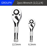 1/4 3/8 1/2 Inch Drive Stubby Ratchet Set Mini Ratchet Wrench Quick-Release Head Mini Ratchet Wrench Multi-funtion Wrench Tool