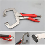 C-Type Pliers 11 Inch Strong Pliers with Oblique Hole with Log Tenon Locator Three-In-One Woodworking