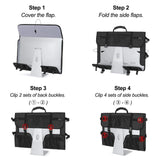 27" Monitors Carrying Case Quick Release Buckles Supplies Folding with Rubber Handle Protective Travel Bag for Cable Home Travel