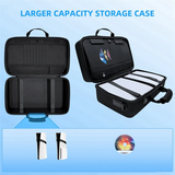 B27B Carrying Case For PS5 PRO Gaming Console Travel Storage Bag With Adjustable Shoulder Straps And Comfort Handle