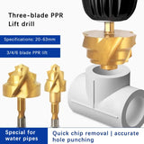 6-PCS Blade Lift Drill Set PPR Water Pipe Repair Hot Melt Hexagonal Shank Rotary Groove Drill Bit Water Pipe Hole Opening Device