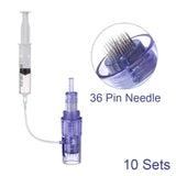 10PCS Microneedle Cartridges 9/12/24/36/42Pin Nano plastic Syringe Tube Screw Suits For 2 in 1 Auto Mesotherapy Facial Derma pen