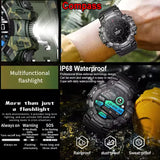 LC21 Outdoor Sports Smart Watch Men Women With LED Flashlight Compass SOS Fitness Monitor BT Calls IP68 Waterproof Smartwatch