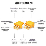 MR30PW-M/F Battery Charging Connector DC500V 15A Gold-Plating 3Pin Horizontal Curved Foot Male/Female Power Charging Plug New