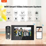 New WiFi Smart Video Intercom with 1080P Camera 7Inch Touch Button Screen Video Doorbell APP Unlock Tuya Video mini Camera metal