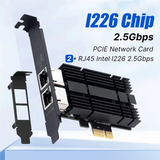 Fast Dual Port 2.5G Network Card - Pcie To RJ45 2500Mbps Gigabit Ethernet For Desktop;