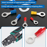 200pc Ring Terminals M3/M4/M5/M6 Insulated Ring Connectors 22-16/16-14/12-10AWG Electrical Crimp Terminal Connector Assorted Kit