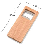 50pcs Wood Beer Bottle Opener Wooden Handle Steel Square Openers
