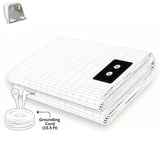 Grounding Sheet for Better Sleep & Wellness - Conductive Cotton and Silver Fitted Sheet with Earthing Cord, Machine Washable