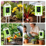 6-in-1 Soil PH Meter Fertility Temperature Humidity Light Tester 90° Rotatable LCD Backlight Soil Hygrometer for Garden Plant