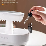 250ml Air Humidifier Microlandscape Raindrop Essential Oil Aromatherapy Diffuser with 7 Colors LED Lights Mist Humidifier